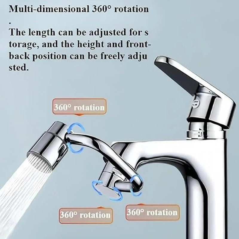 1440° Rotating Faucet Extender – Dual-Mode Anti-Splash Aerator for Kitchen & Bathroom Use