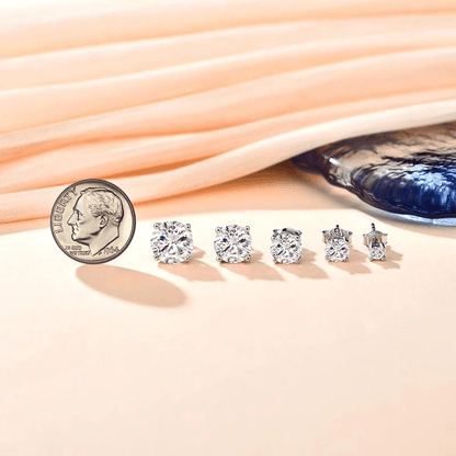 Sparkling VVS Synthetic Moissanite Stud Earrings for Women