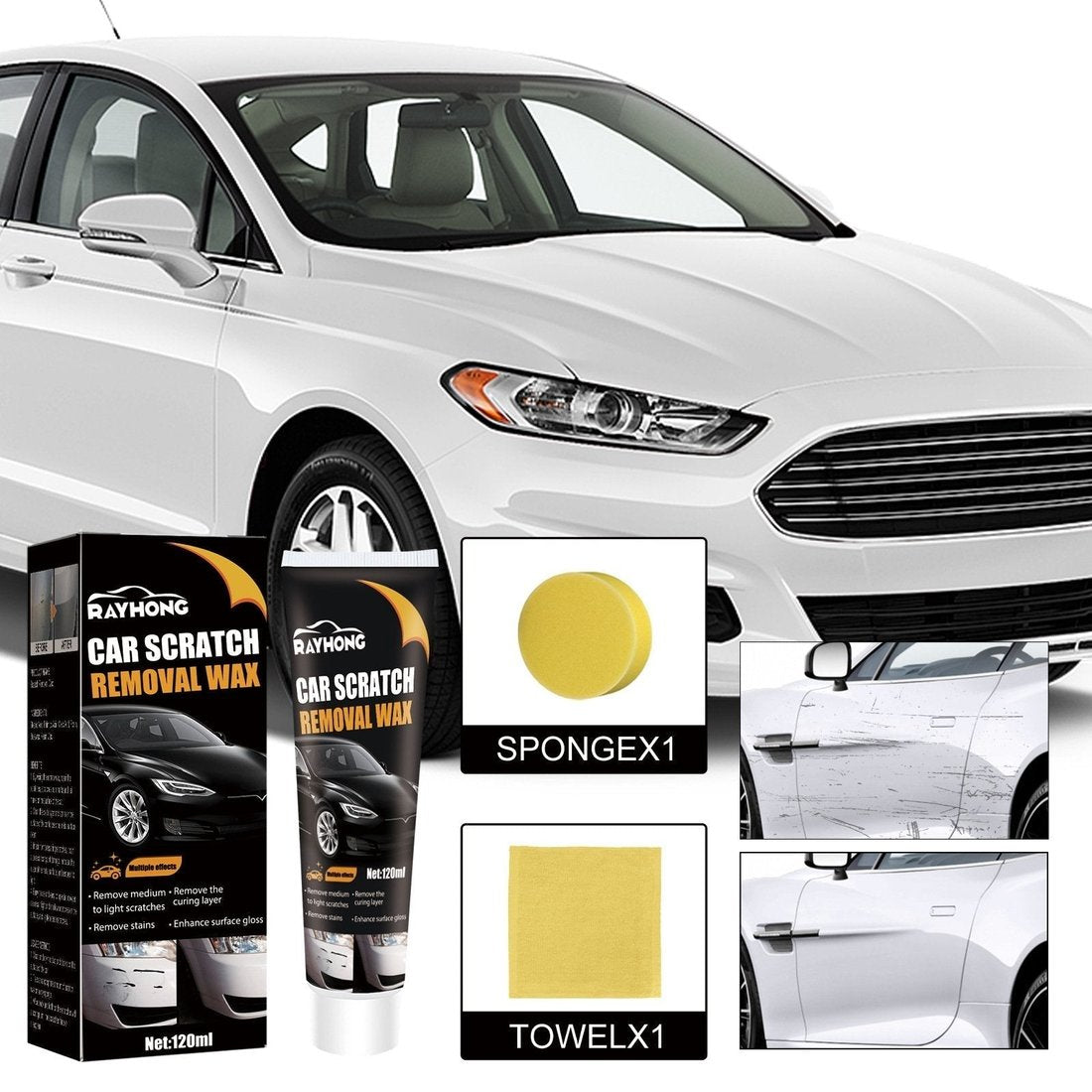 🔥Car scratch repair wax🧨A must-have brand new car