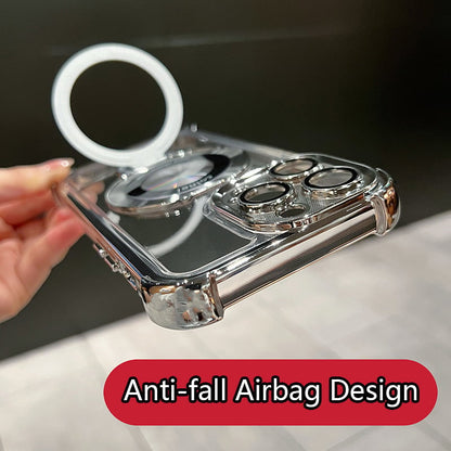 🔥New In Phone Case for iPhone 16 Series - Four Corners Air Cushion Anti-fall Case for iPhone with Invisible Ring Stand