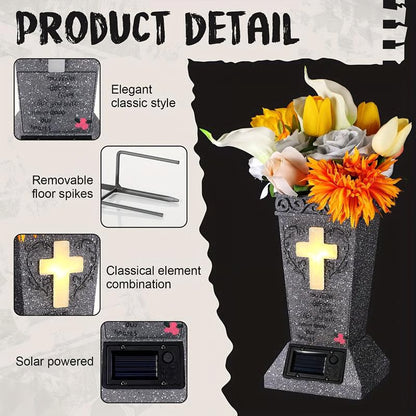 Solar Cemetery Grave Vase - Memorial Gifts For Loss Of Loved One