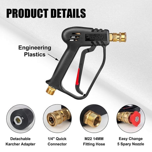 Spring Sale 49% OFF High-Pressure Water Gun with Nozzles for Car Wash Free Shipping