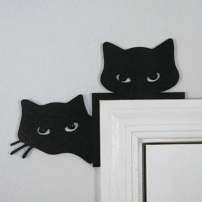 Metal Adorable Cat Door Topper