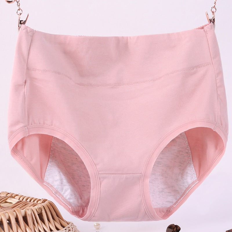 High-waisted high-waisted underwear in antibacterial and anti-drip physiological cotton